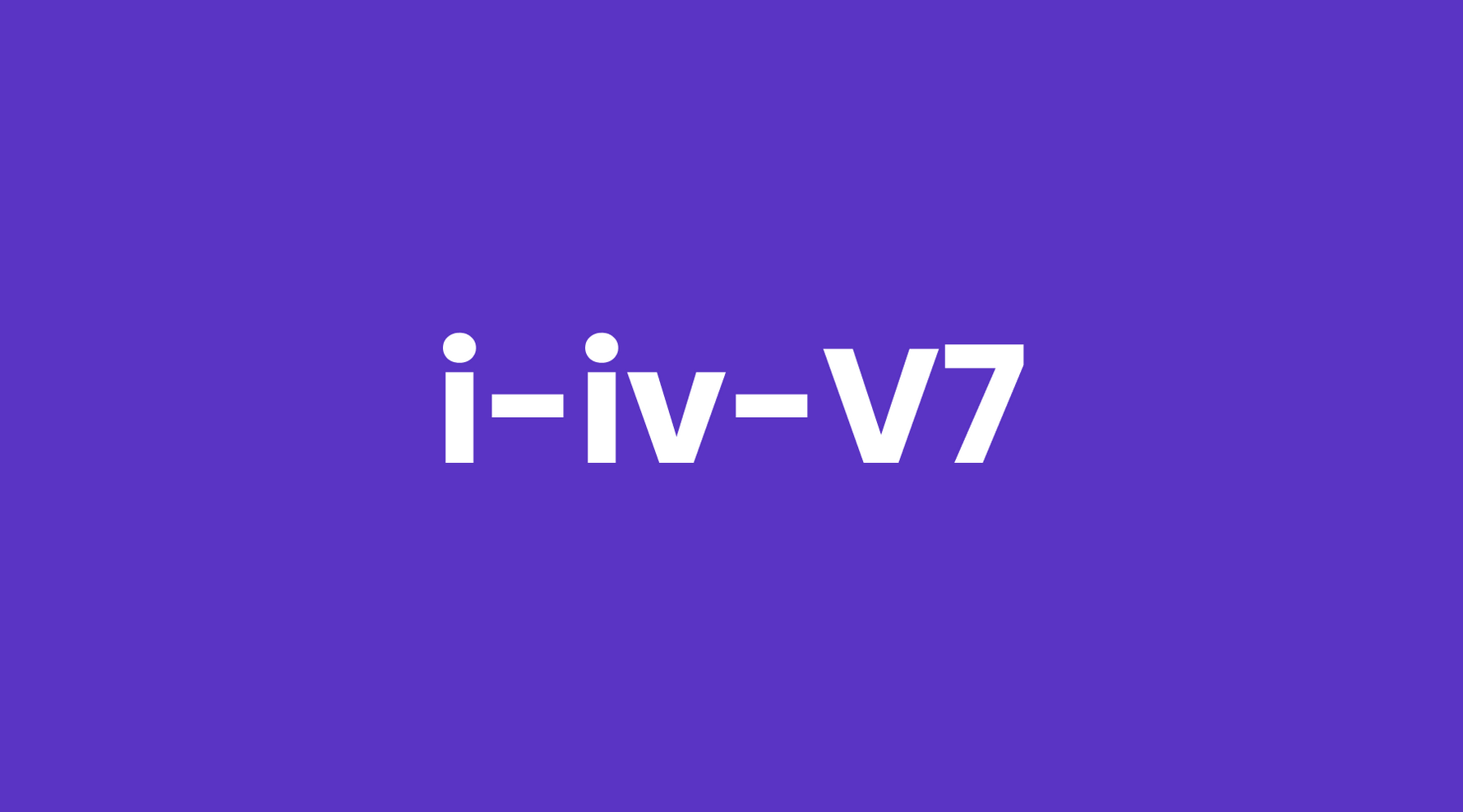 i-iv-V7 numerals